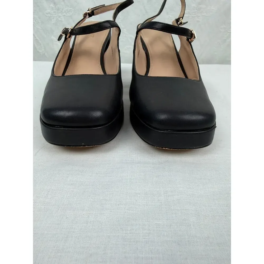 Cellenz Black Mary Jane Platform Pumps Chunky Heel Size 11